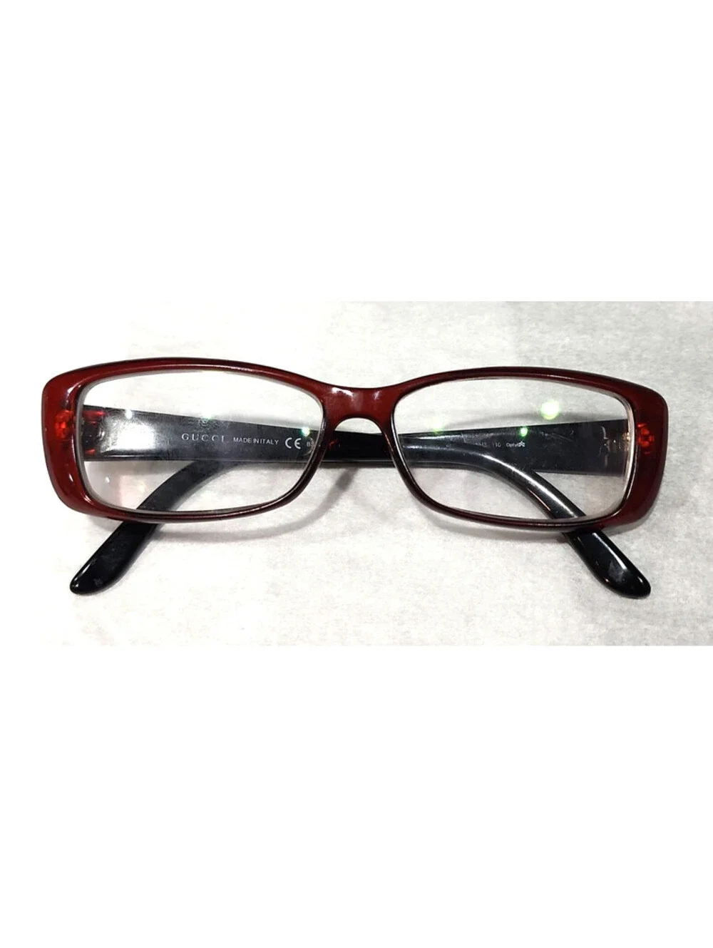 Gucci GG3568 WH13 Large sz Red Rectangle Eyeglasses 53-14 140 Italy Read